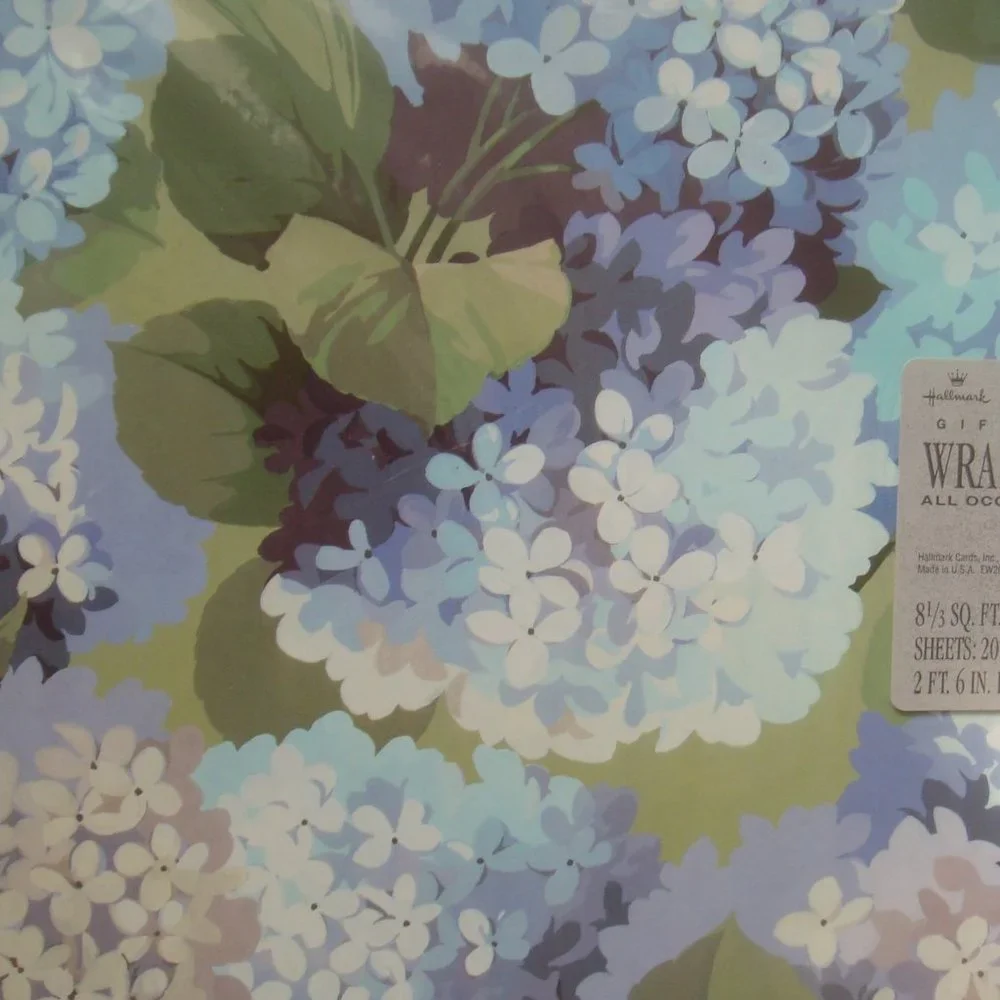 Vintage HALLMARK Floral & Feather Gift Wrapping Paper 4 Designs